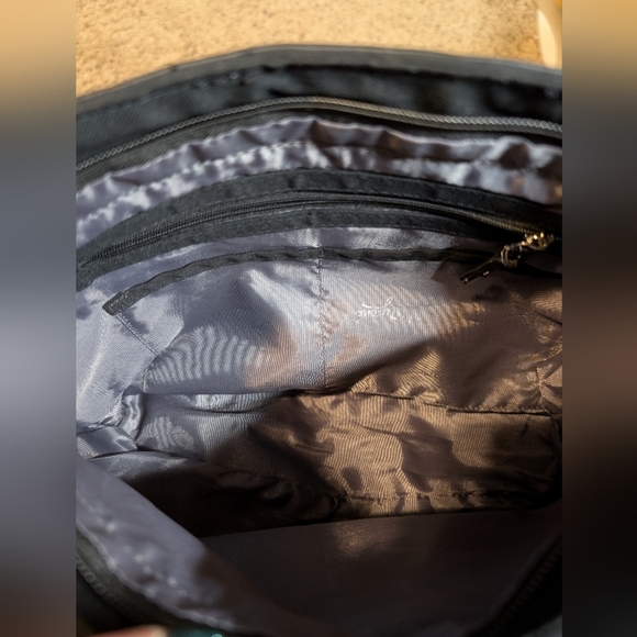 Thirty-One Handbag Purse Handbag Satchel Black White Polka Dot Pop‌ - Picture 13 of 16